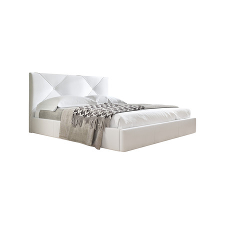 Kárpitozott ágy KARINO mérete 120x200 cm Fehér műbőr TT-FURNITURE