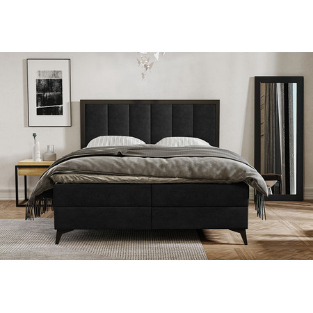 Kárpitozott ágy LOFT mérete 160x200 cm - fekete TT-FURNITURE