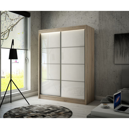 Peak III Gardróbszekrény (250 cm) Fehér Sonoma tölgy Furniture