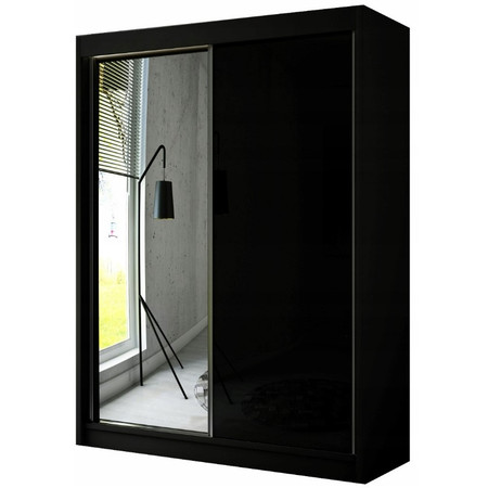 Velis Gardróbszekrény - 200 cm Sonoma tölgy Fekete Furniture