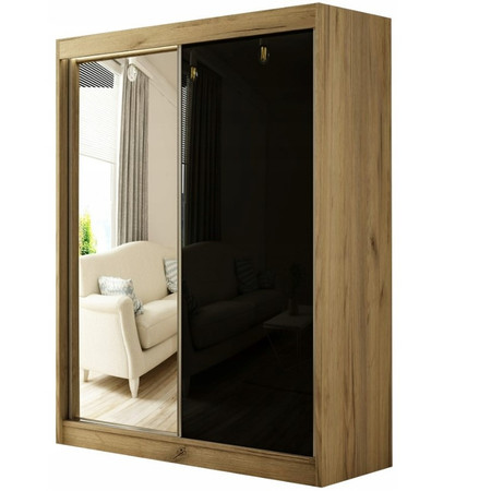 Velis Gardróbszekrény - 120 cm Sonoma tölgy Fekete Furniture