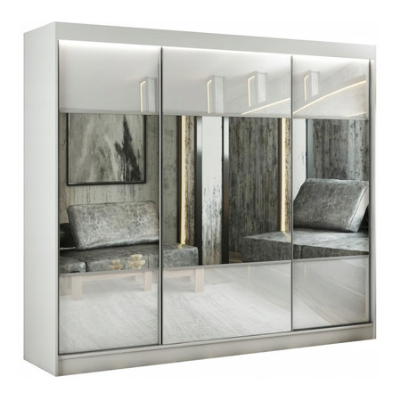 Rico Gardróbszekrény (250 cm) Fekete Fehér/matt Furniture