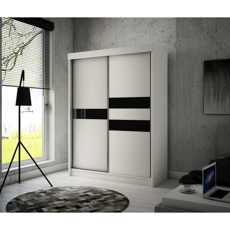 Arrow Gardróbszekrény - 200 cm Fekete matt / fehér matt Csokoládé Furniture