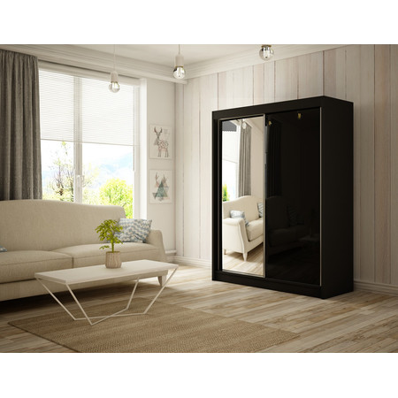 Velis Gardróbszekrény - 120 cm Fekete / matt Fekete Furniture