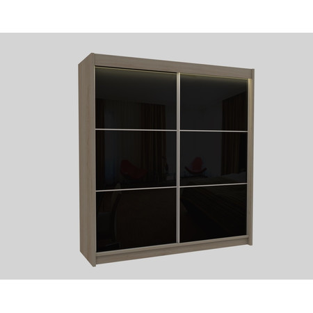 Viviana Gardróbszekrény (200 cm) Sonoma tölgy / Fekete Furniture