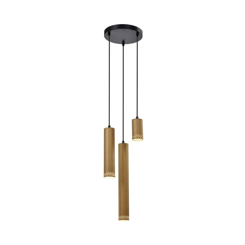 Fekete-aranyszínű függőlámpa fém búrával Tubo – Candellux Lighting