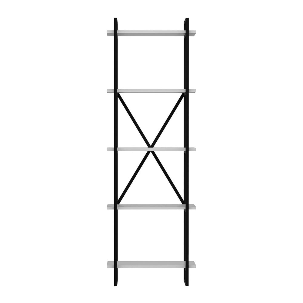 Fekete-fehér polcos állvány 60x180 cm Elston – Kalune Design
