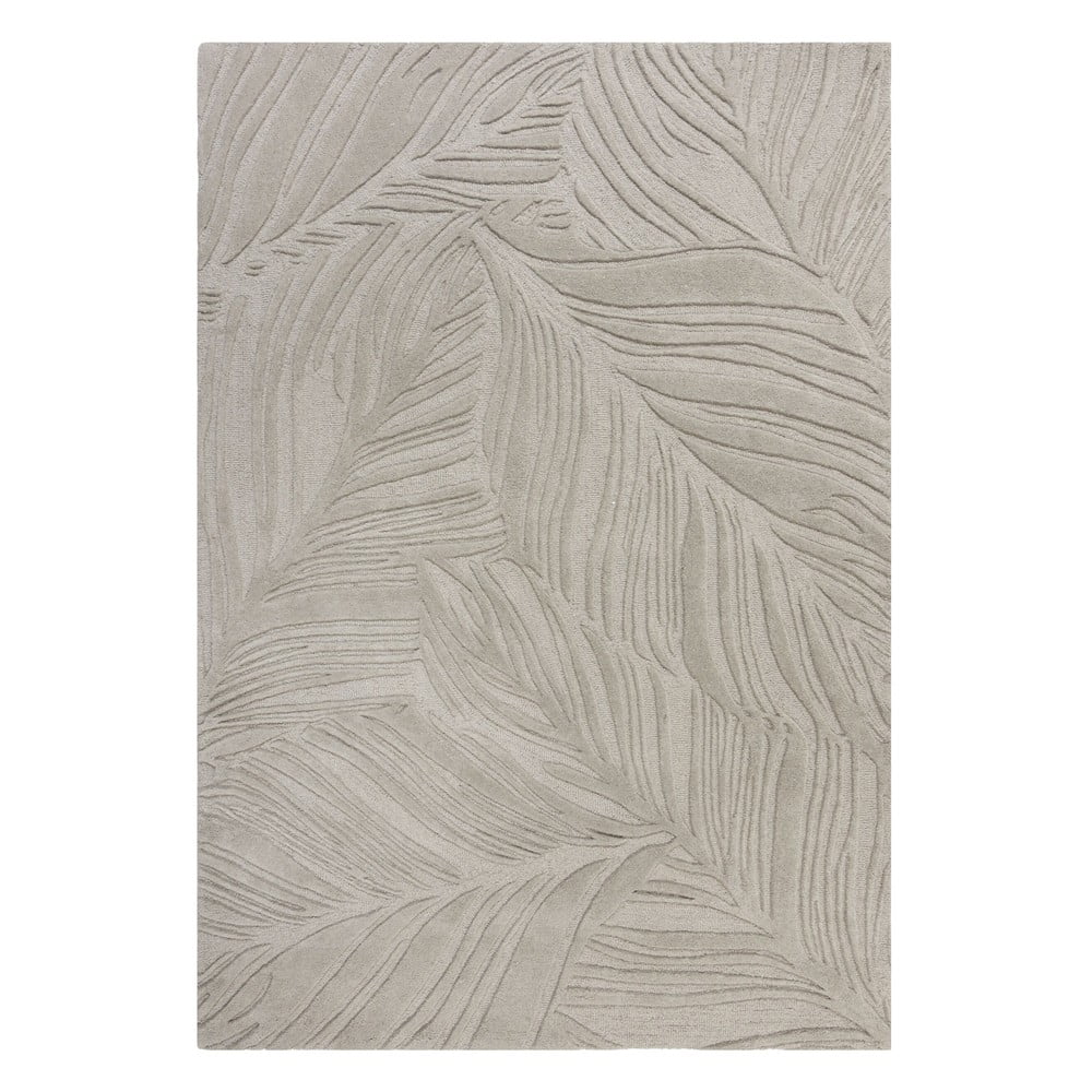 Világosszürke gyapjú szőnyeg 200x290 cm Lino Leaf – Flair Rugs