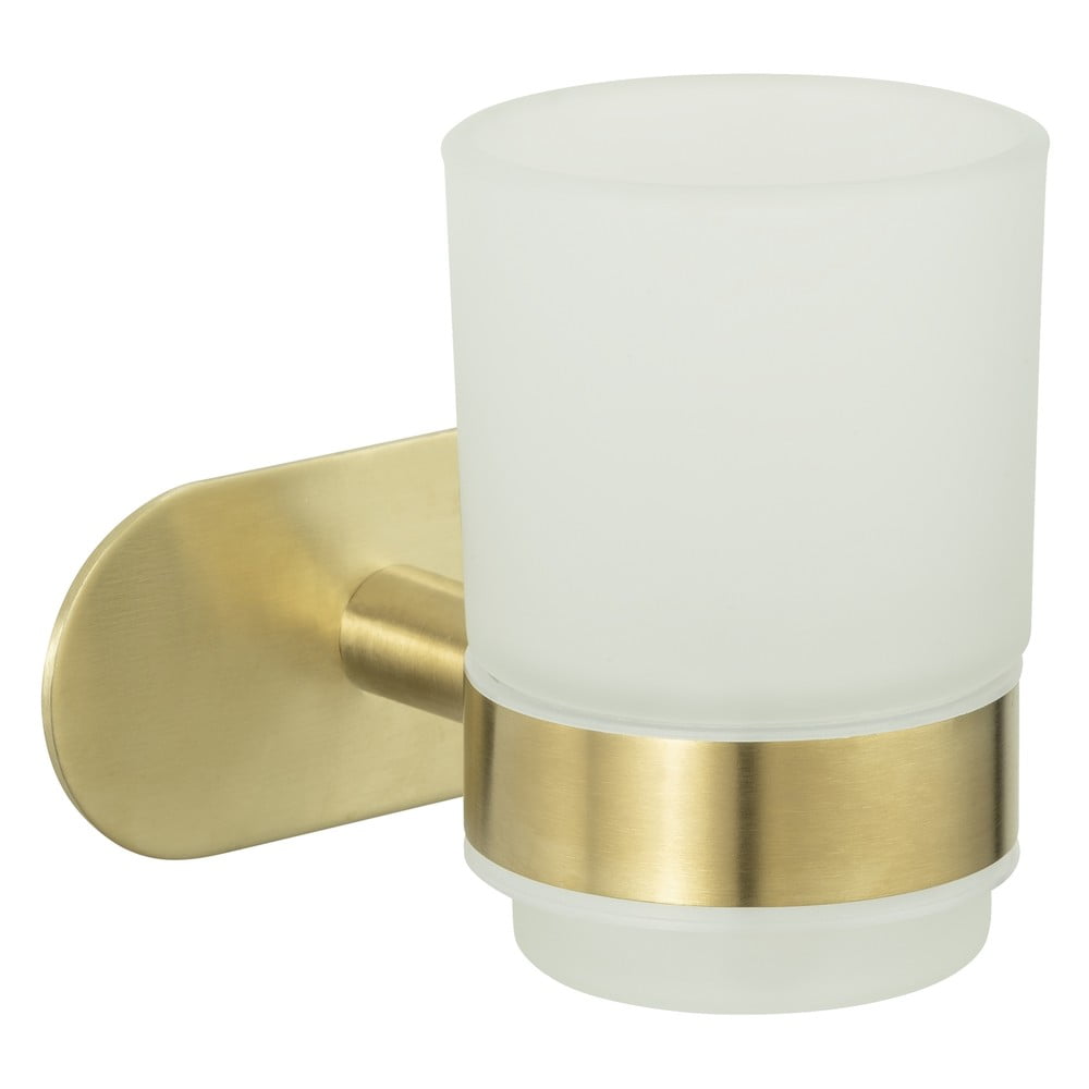 Aranyszínű öntapadós rozsdamentes acél fogkefetartó pohár Orea Gold – Wenko