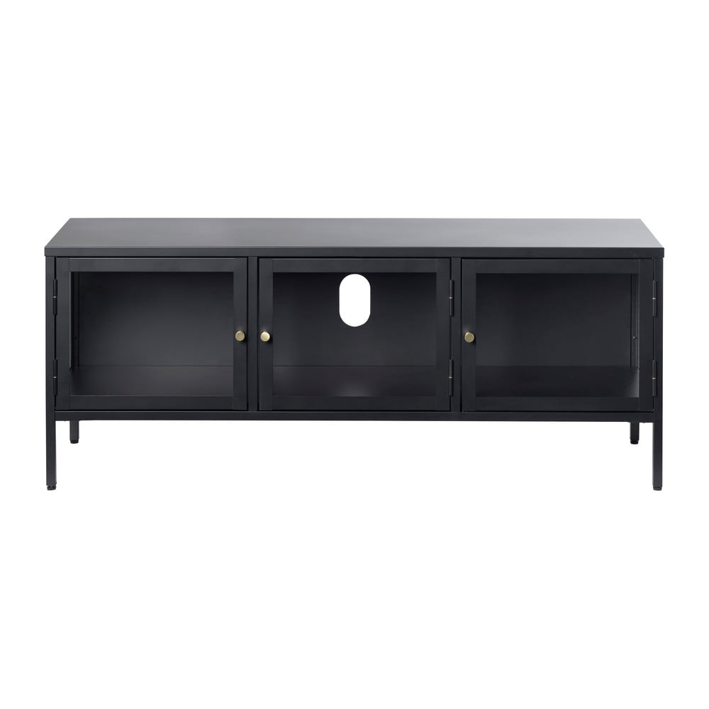 Fekete fém TV-állvány 132x52 cm Carmel – Unique Furniture