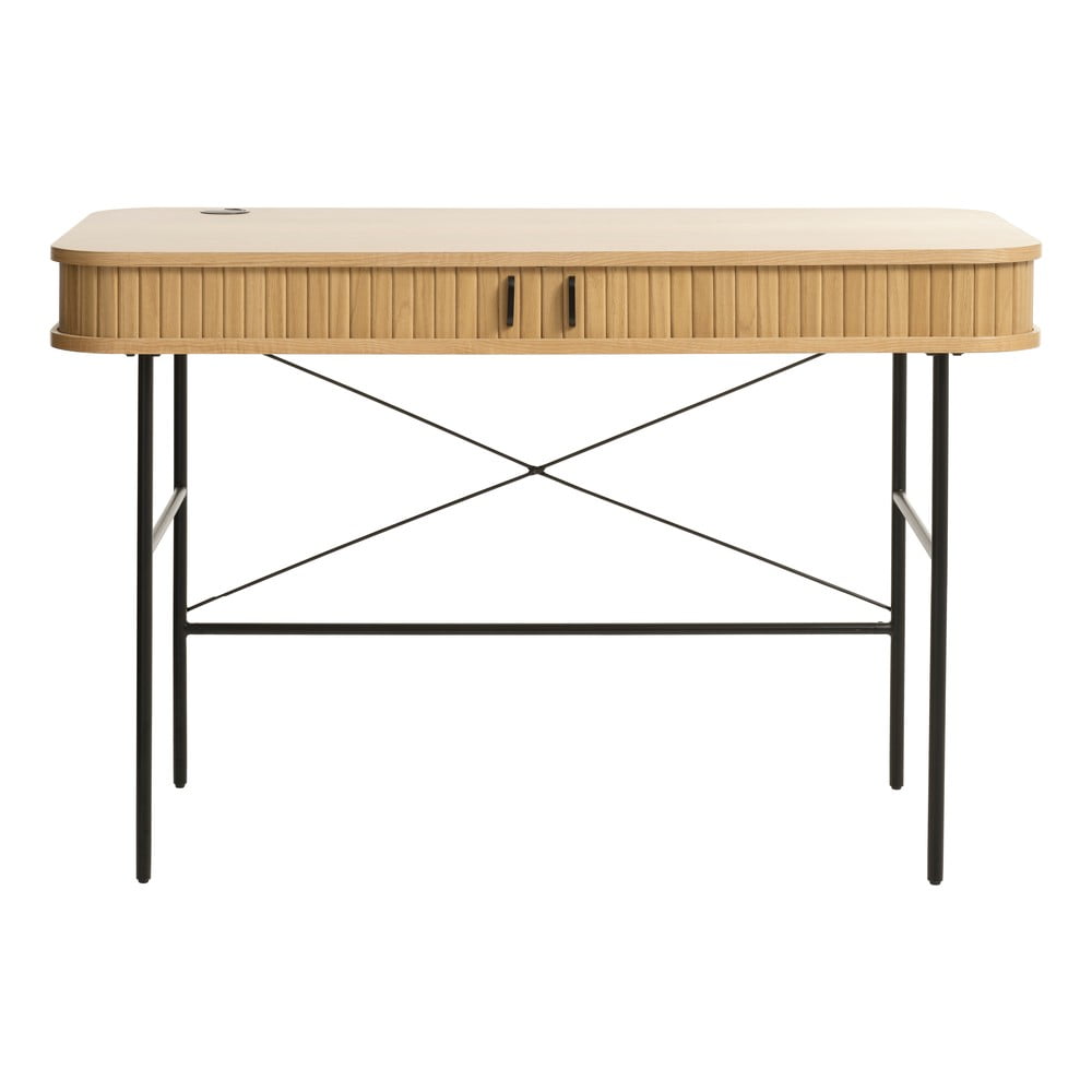 Íróasztal tölgyfa dekorral 60x120 cm Nola – Unique Furniture