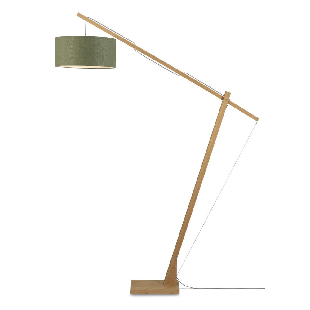 Montblanc állólámpa sötétzöld lámpaernyővel és bambusz szerkezettel - Good&Mojo