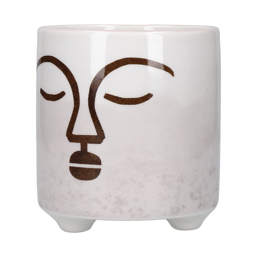 Terracotta Face fehér-rózsaszín kerámia kaspó - Kitchen Craft