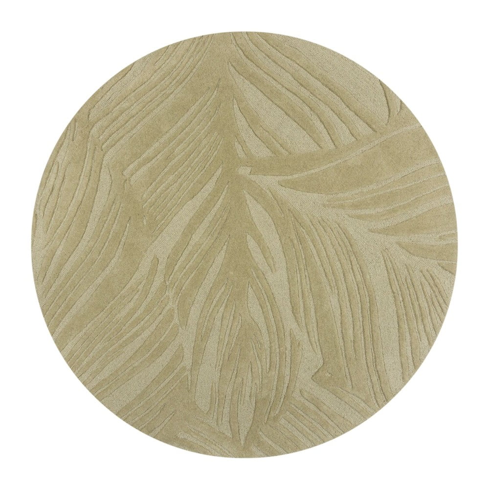 Zöld gyapjú kerek szőnyeg ø 160 cm Lino Leaf – Flair Rugs