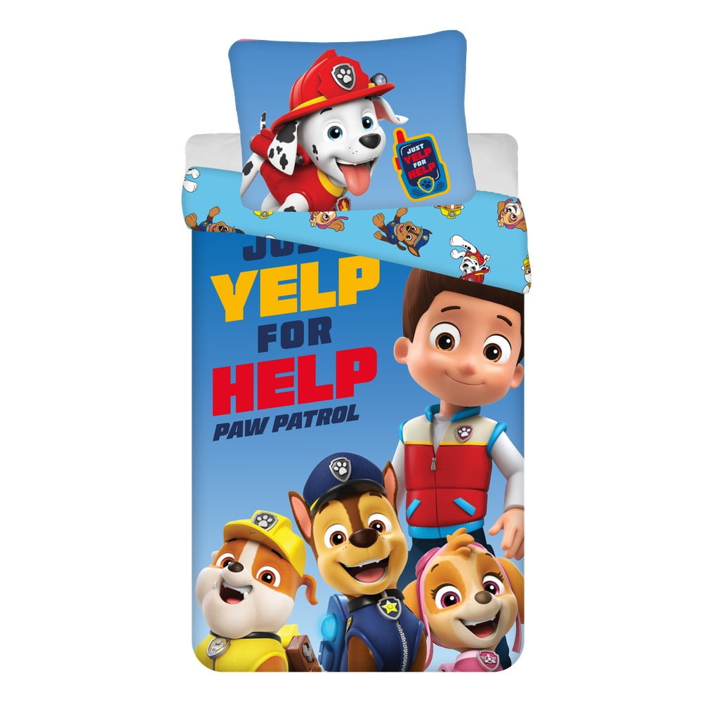 Egyszemélyes pamut gyerek ágyneműhuzat 140x200 cm Paw Patrol – Jerry Fabrics