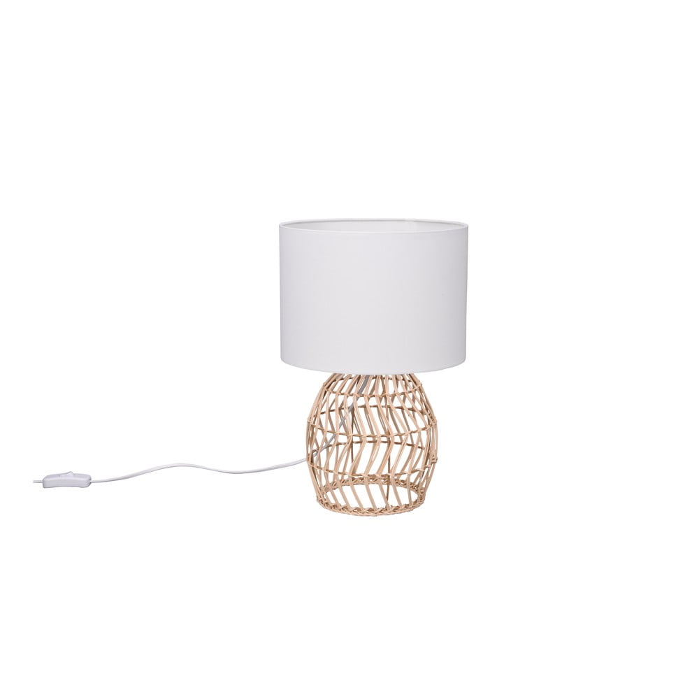 Fehér-natúr színű asztali lámpa (magasság 38 cm) Rike – Trio