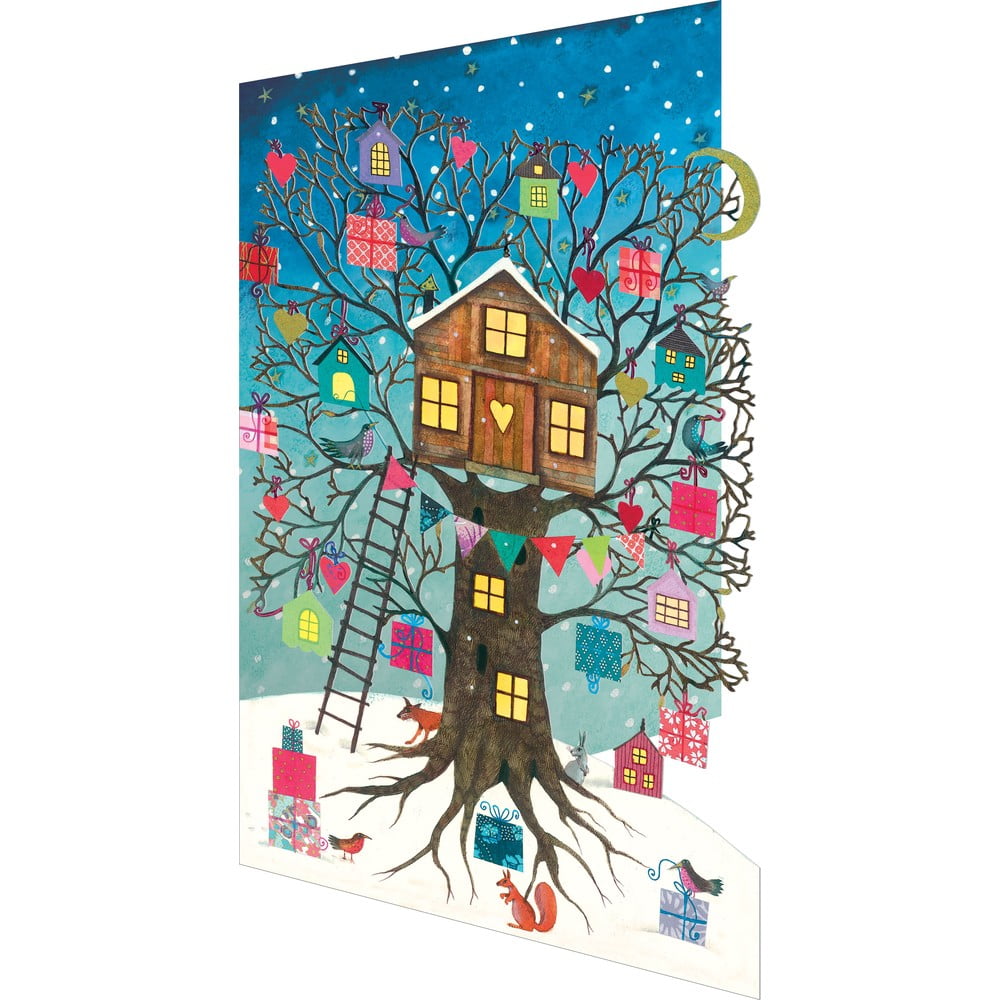 Karácsonyi üdvözlőkártya készlet 5 db-os Treehouse - Roger la Borde