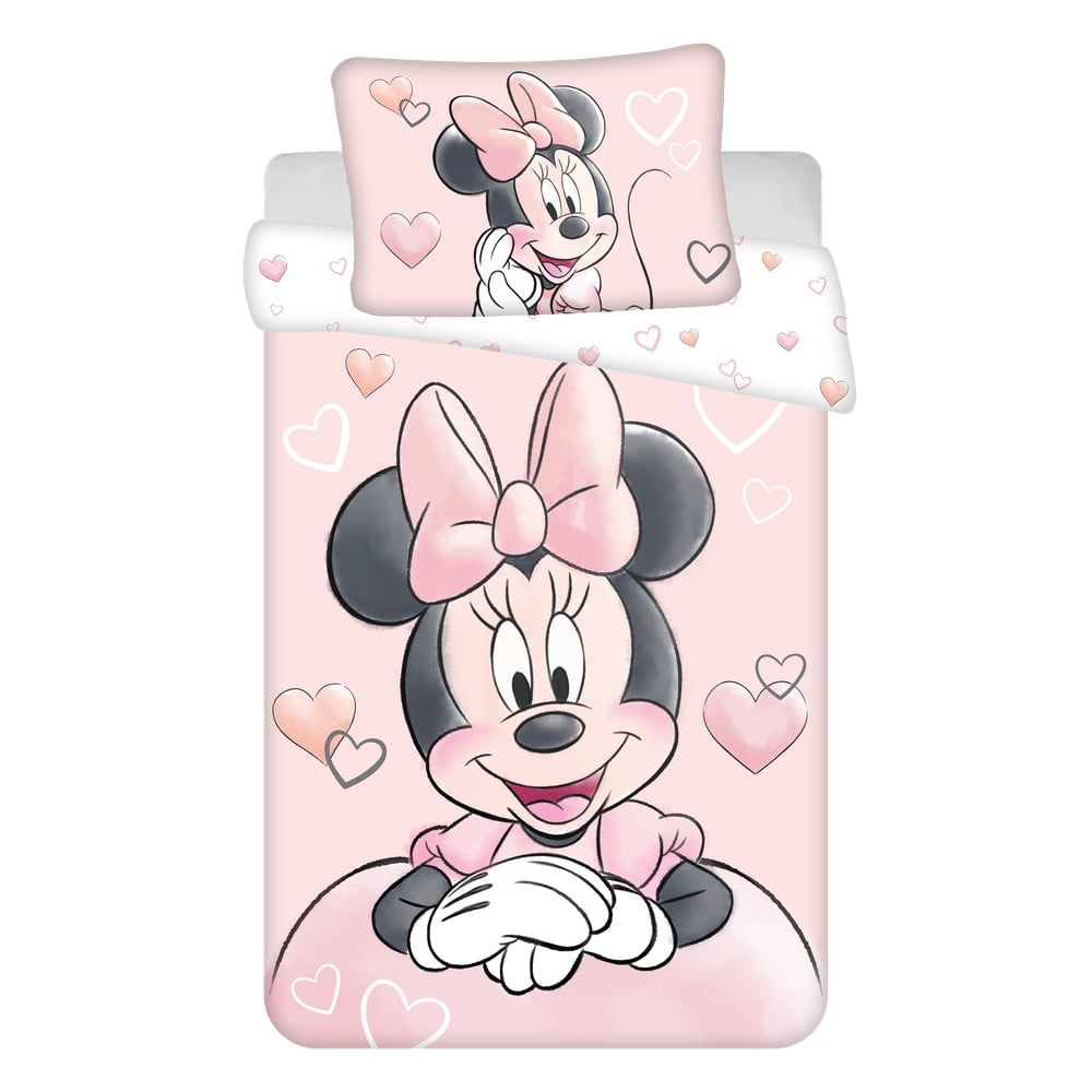 Pamut ágyneműhuzat babaágyhoz 100x135 cm Minnie – Jerry Fabrics