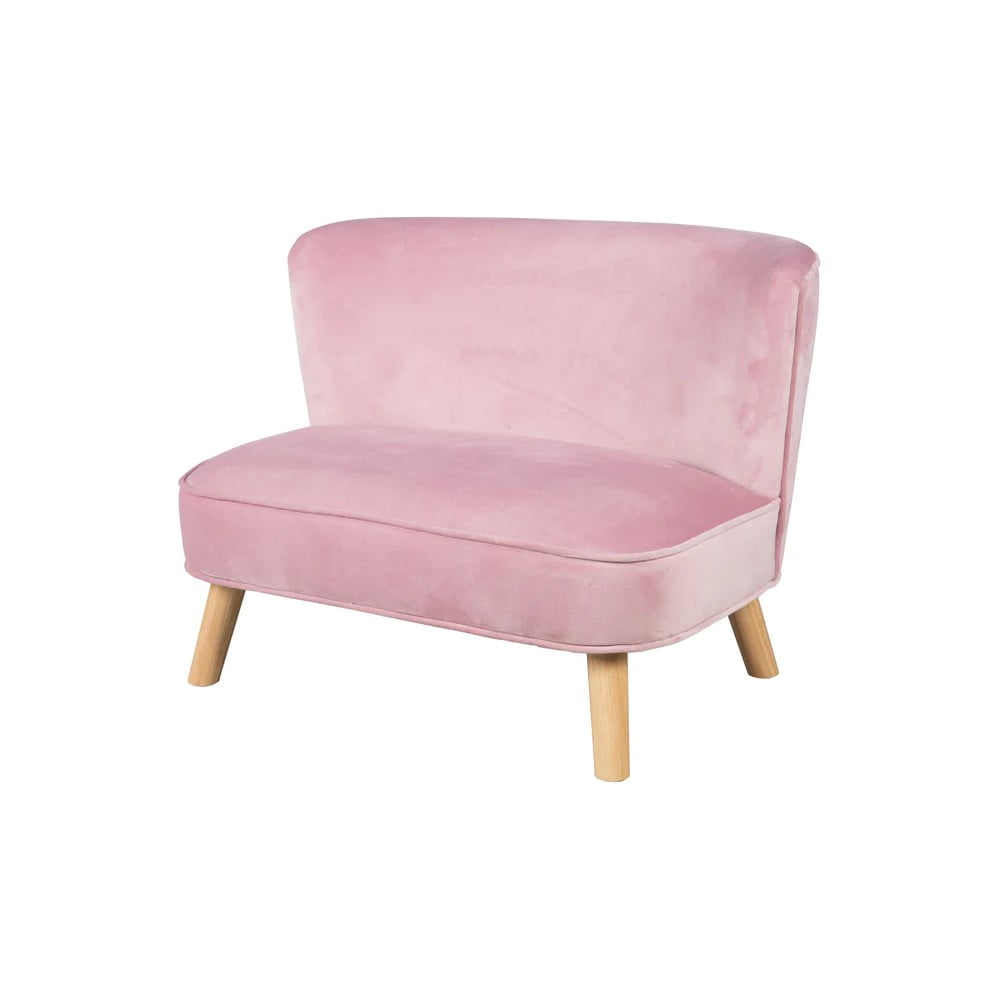 Világos rózsaszín bársony gyerek kanapé 70 cm Lil Sofa – Roba