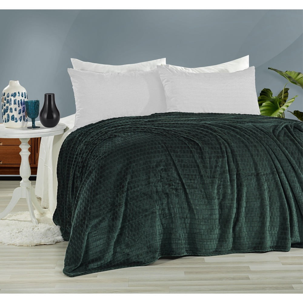 Zöld ágytakaró franciaágyra 200x220 cm Melinda - Mijolnir