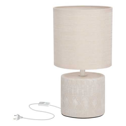 Bézs asztali lámpa textil búrával (magasság 26 cm) Dina – Candellux Lighting