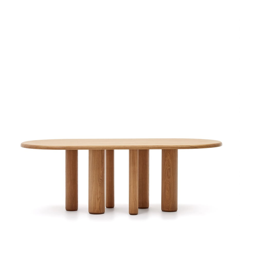 Étkezőasztal kőrisfa dekorral 105x220 cm Mailen – Kave Home