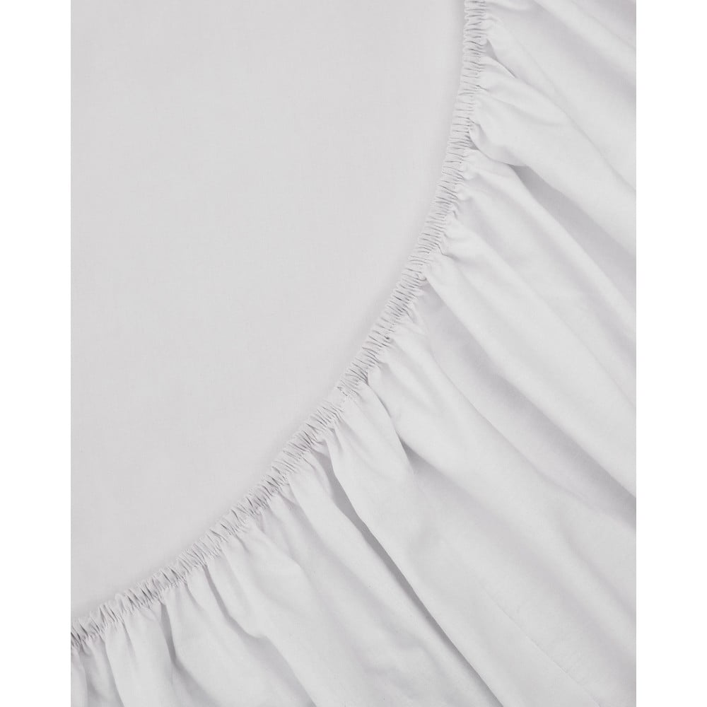 Fehér gumis pamut-perkál lepedő 180x200 cm Teia – Kave Home