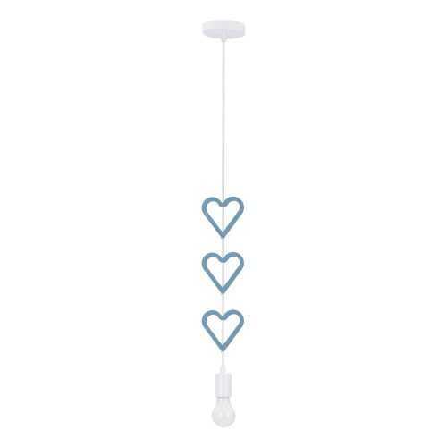 Fehér-kék gyerek lámpa fém búrával Single – Candellux Lighting