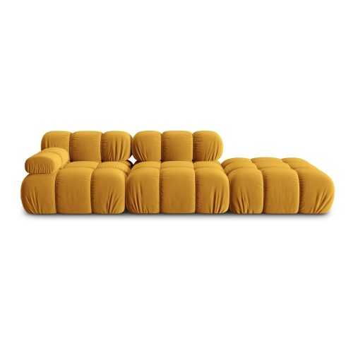 Sárga bársony kanapé 282 cm Bellis – Micadoni Home