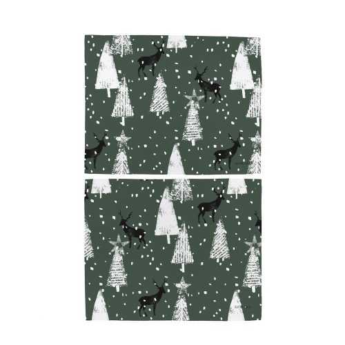 Textil tányéralátét 2 db-os karácsonyi mintával 35x45 cm Deer in the Forest – Butter Kings