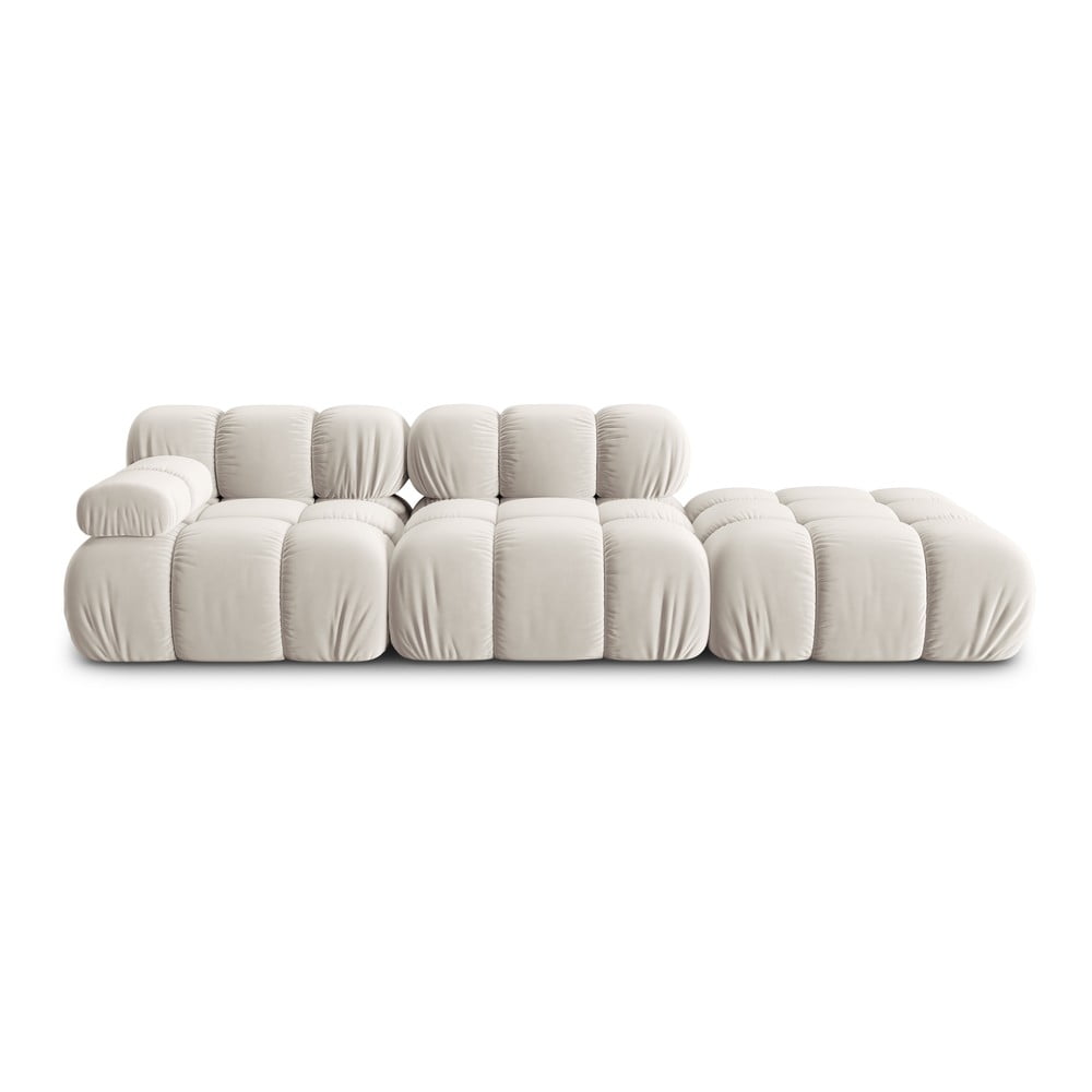 Bézs bársony kanapé 282 cm Bellis – Micadoni Home