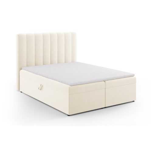 Bézs boxspring ágy tárolóhellyel 160x200 cm Gina – Milo Casa