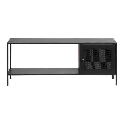 Fekete fém könyvespolc 120x47 cm Malibu – Unique Furniture