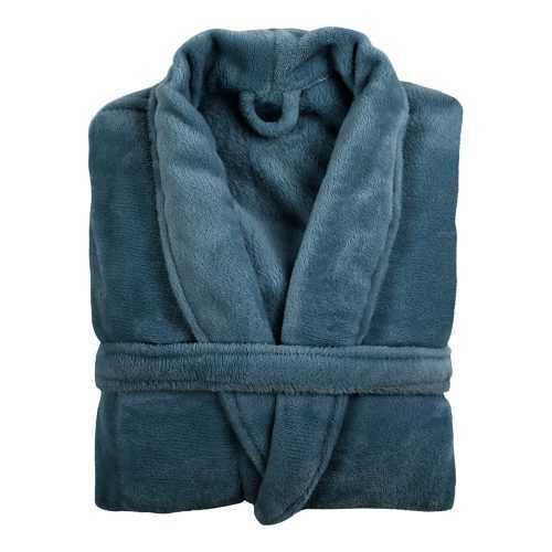 Kék mikroplüss fürdőköpeny S/M Cosy – Tiseco Home Studio