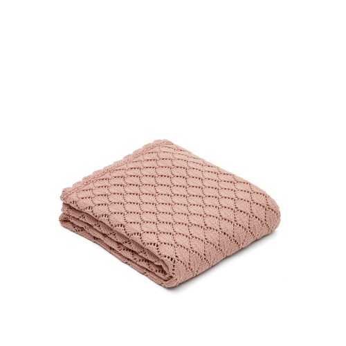 Rózsaszín pamut kötött gyerek takaró 70x100 cm Ria – Kave Home