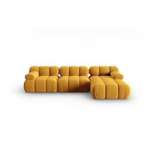Sárga bársony kanapé 285 cm Bellis – Micadoni Home