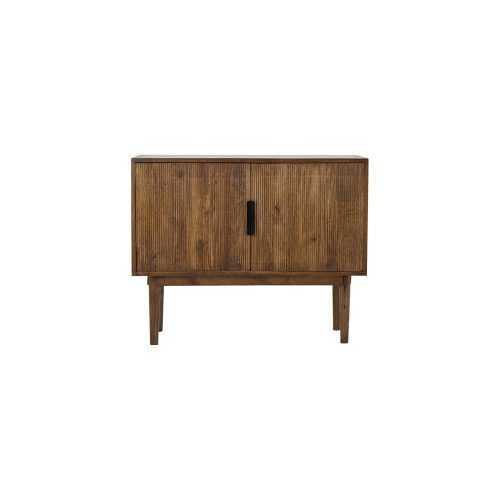 Sötétbarna alacsony tömörfa komód 100x80 cm Bitika – Light & Living