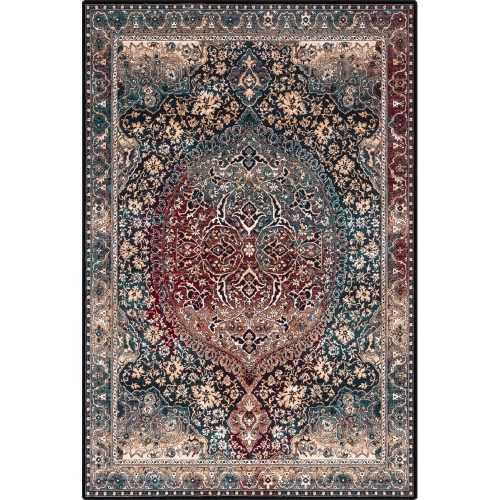 Sötétzöld gyapjú szőnyeg 133x180 cm Ava – Agnella