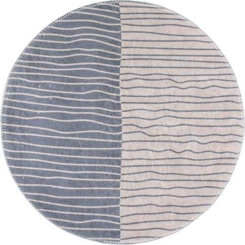 Szürke-krémszínű mosható kerek szőnyeg ø 120 cm Yuvarlak – Vitaus