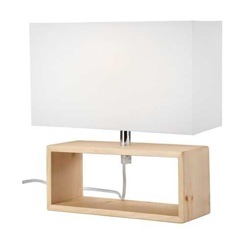 Világosbarna asztali lámpa textil búrával (magasság 26 cm) Scandi – LAMKUR
