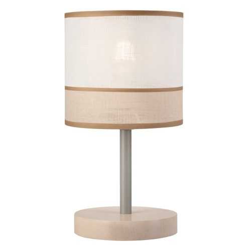 Világosbarna asztali lámpa textil búrával (magasság 30 cm) Andrea – LAMKUR