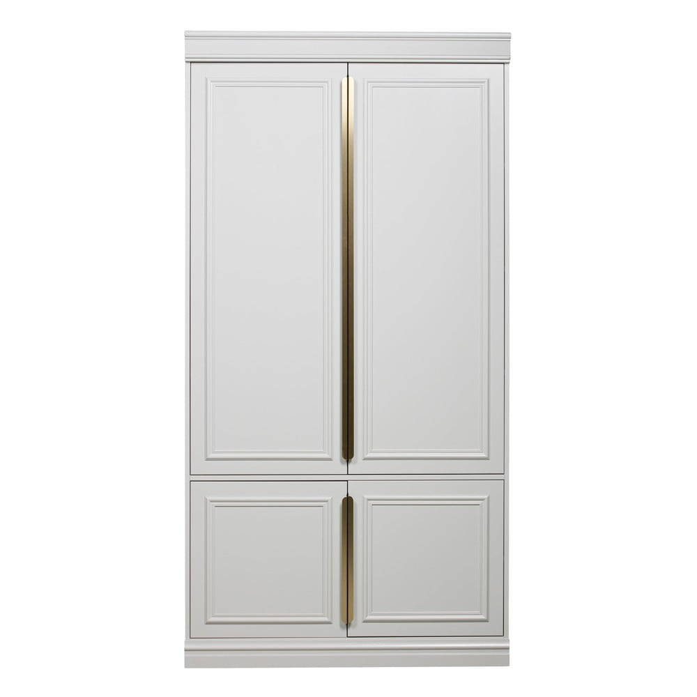 Világosszürke borovi fenyő ruhásszekrény klasszikus ajtóval 110x215 cm Organze – BePureHome