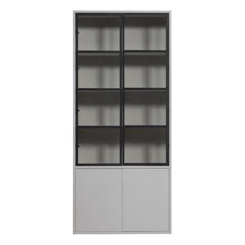 Világosszürke borovi fenyő tálalószekrény 101x230 cm Basic – vtwonen