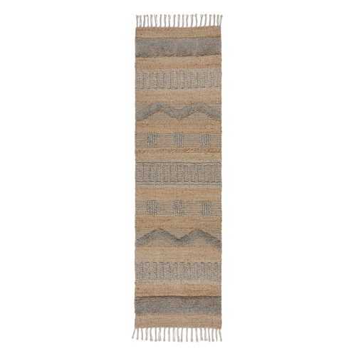 Világosszürke-natúr színű futószőnyeg 60x230 cm Medina – Flair Rugs