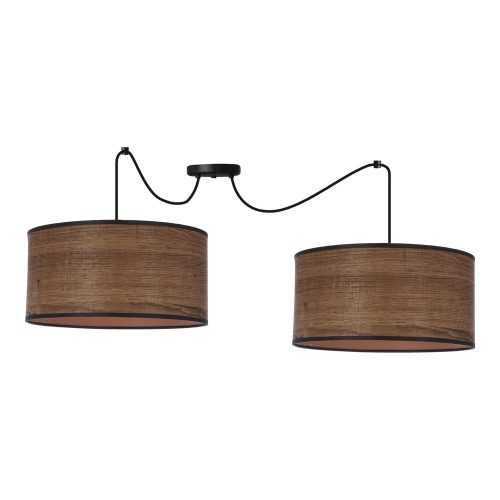 Barna függőlámpa rattan búrával ø 30 cm Legno – Candellux Lighting