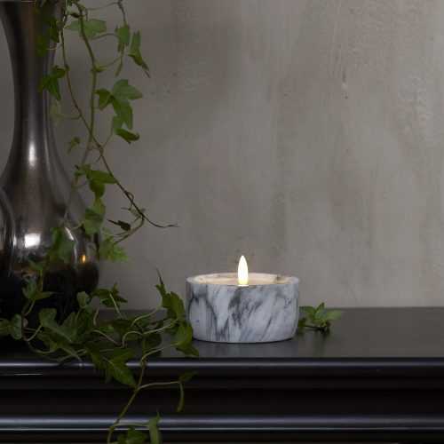 Flamme Marble szürke-fehér LED beton gyertya