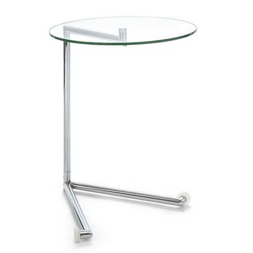 Kerek tárolóasztal üveg asztallappal 46x51 cm – Tomasucci
