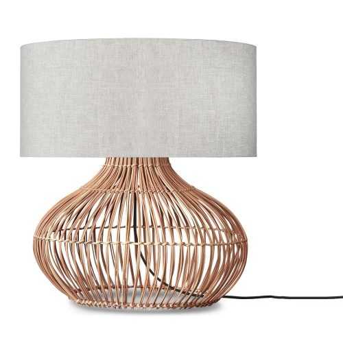 Krémszínű-natúr színű asztali lámpa textil búrával (magasság 60 cm) Kalahari – Good&Mojo