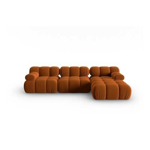 Narancssárga bársony kanapé 285 cm Bellis – Micadoni Home