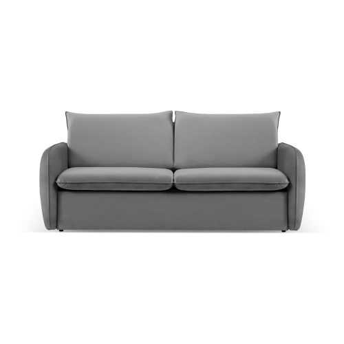 Szürke bársony kinyitható kanapé 194 cm Vienna – Cosmopolitan Design